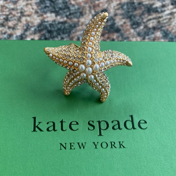 kate spade Jewelry - NWT kate spade gold and pearl starfish ring with box and dust bag size 8
